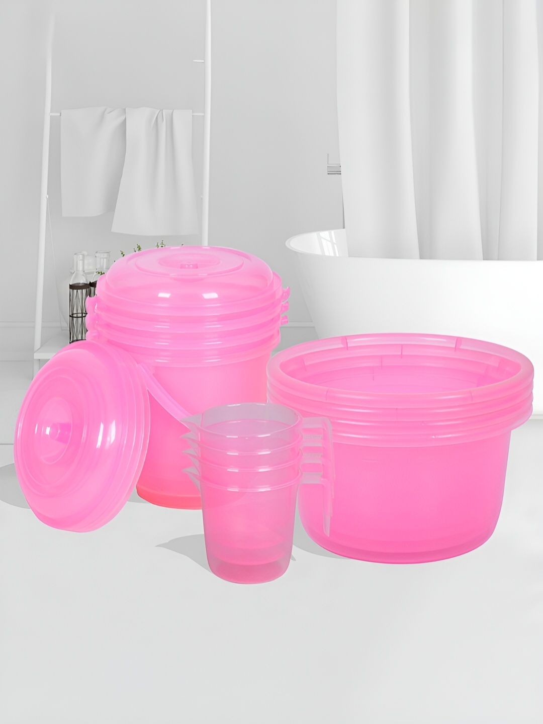 

Kuber Industries Pink 12Pcs Classic Bath Accessories Set