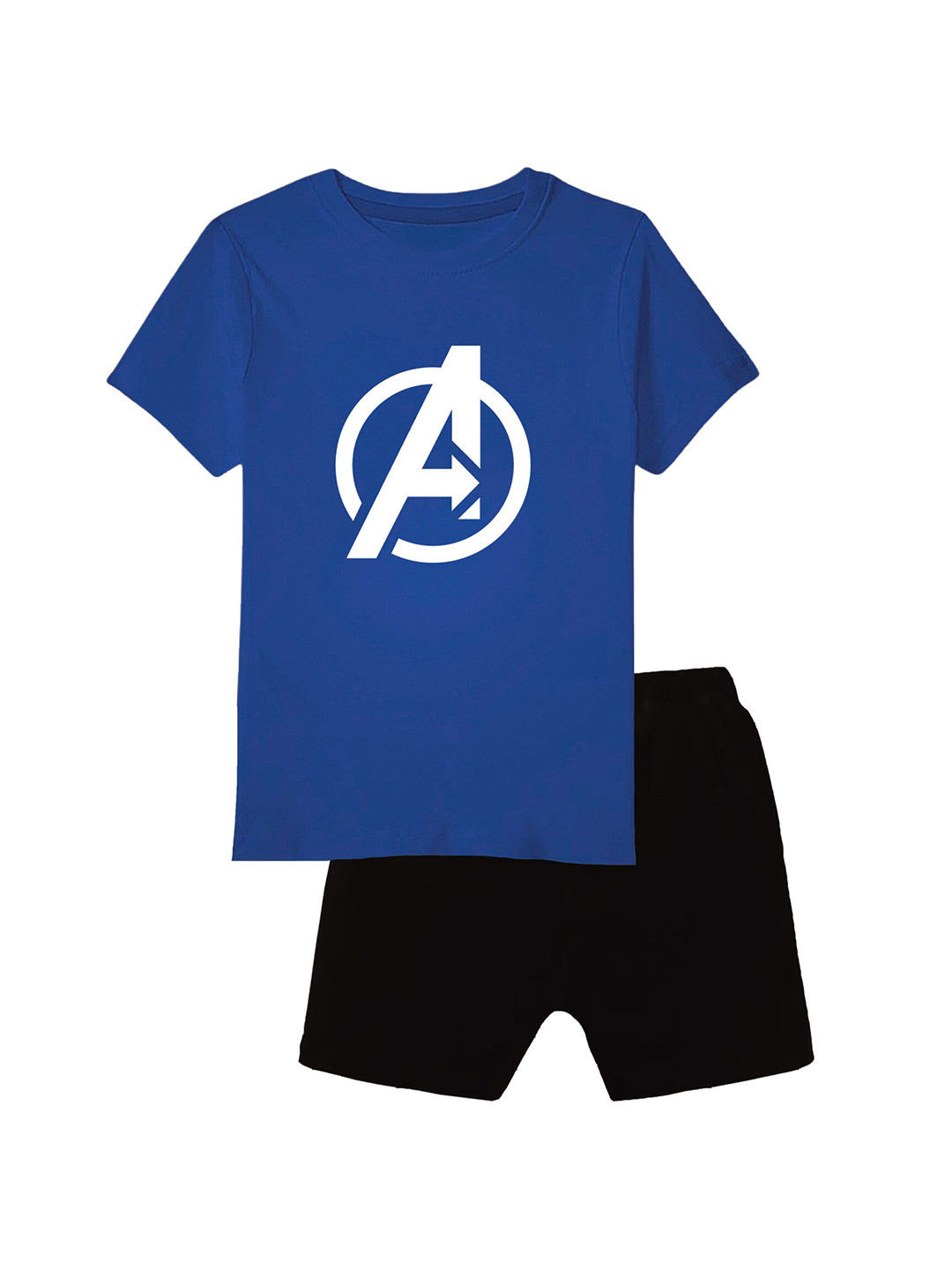 

CoolTees4U Boys Printed Pure Cotton T-shirt with Shorts, Blue