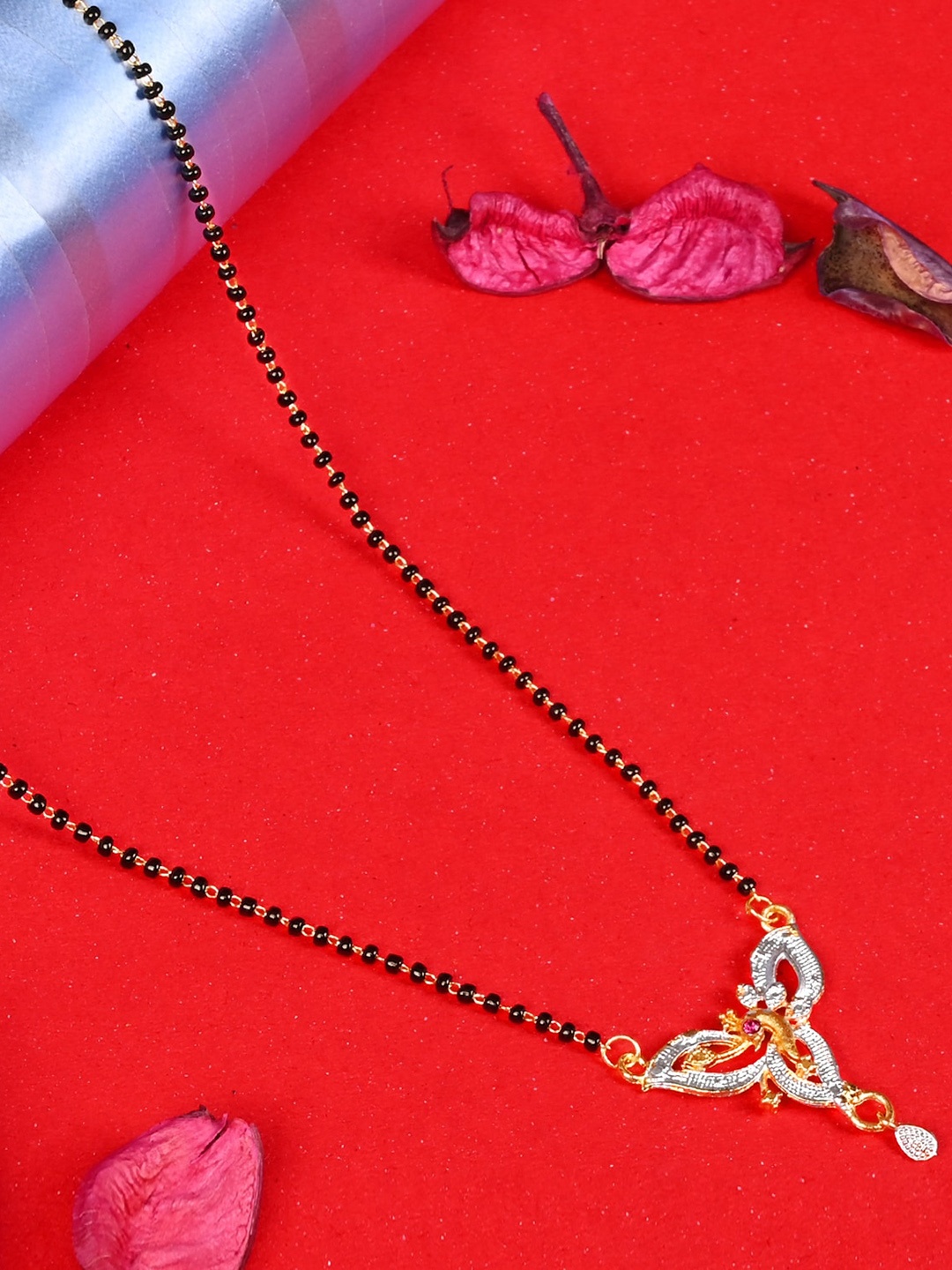 

LOOM LEGACY Gold-Plated Artificial Stones and Beads Mangalsutra