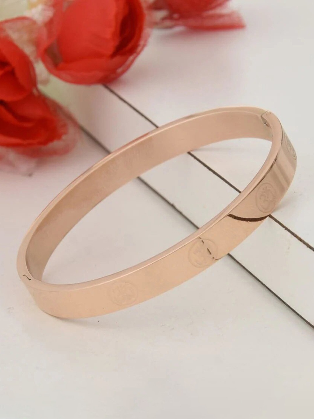 

MEENAZ Men Rose Gold-Plated Anti Tarnish Kada Bracelet
