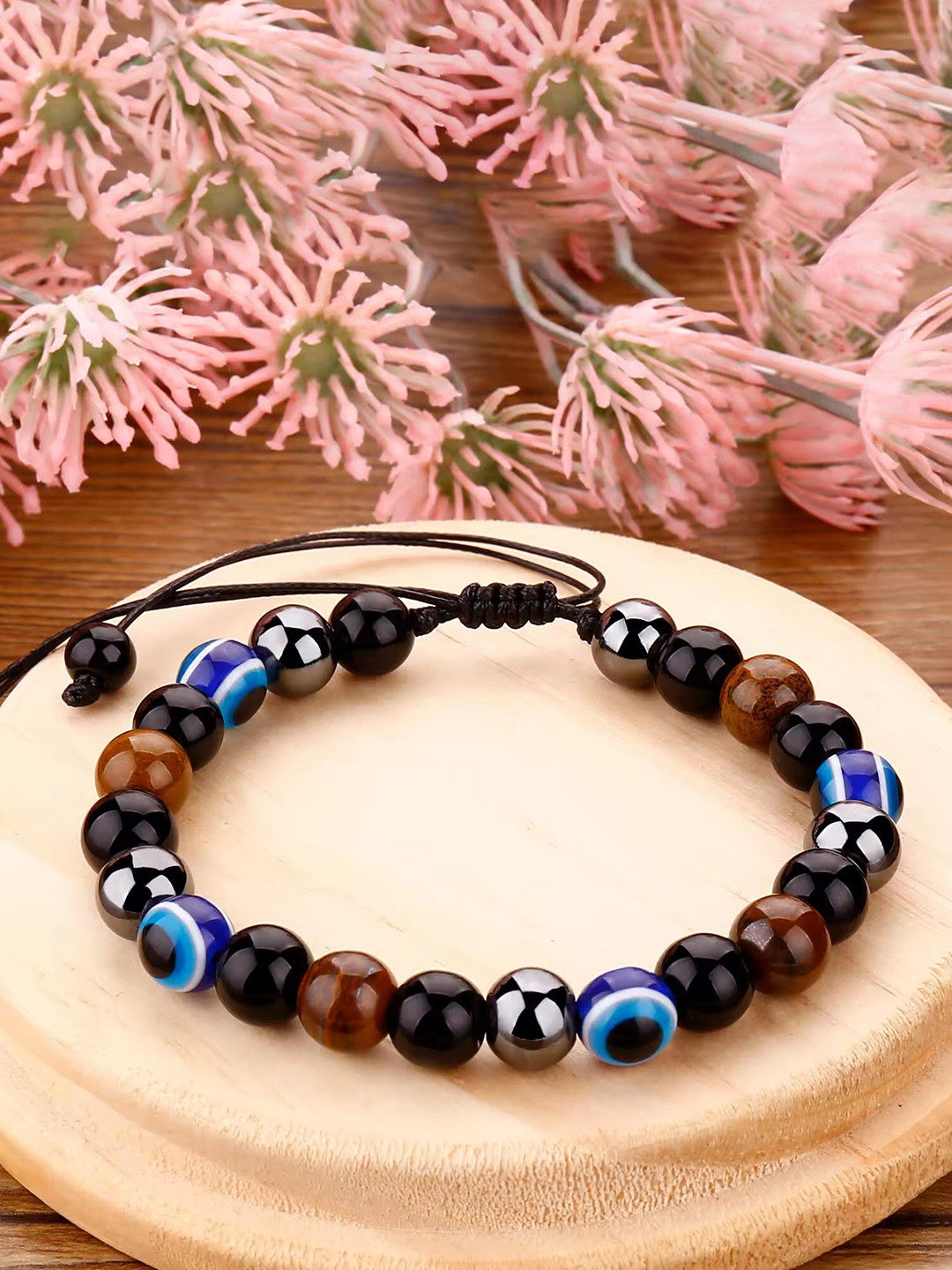 

MEENAZ Unisex Wraparound Bracelet, Black