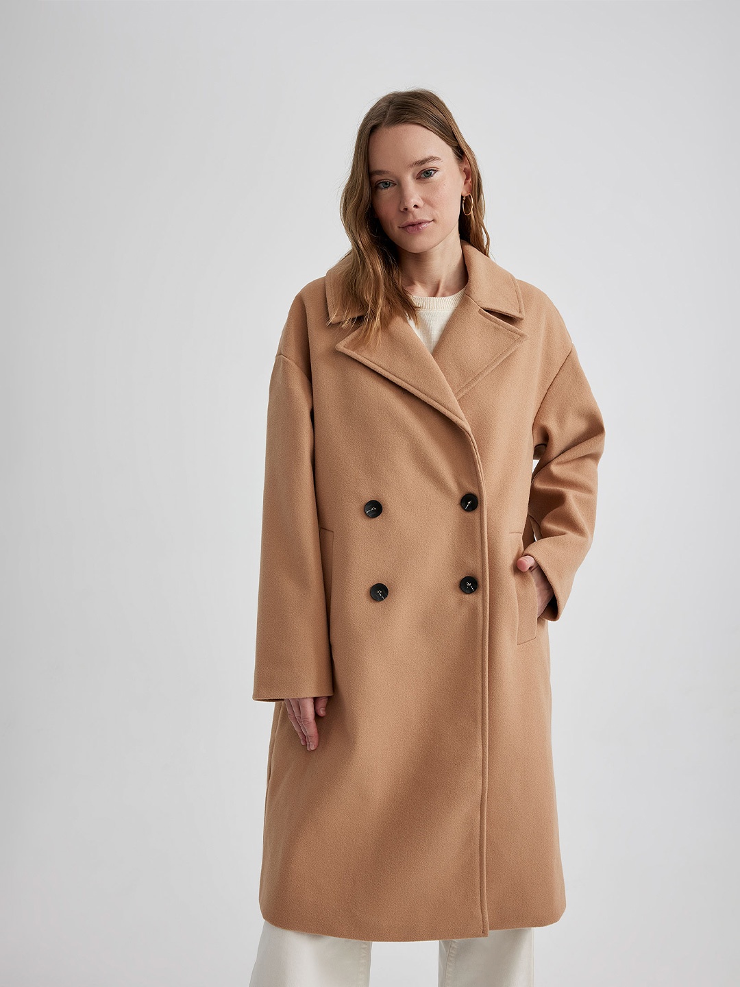 

Bruun & Stengade Notched Lapel Single-Breasted Overcoat, Brown