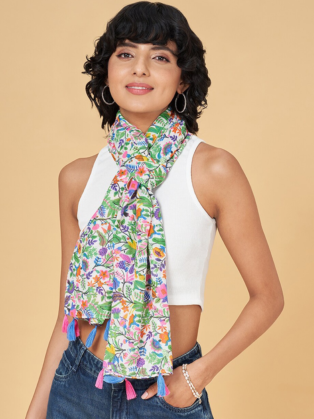 

Honey by Pantaloons Floral Printed Scarf, Green