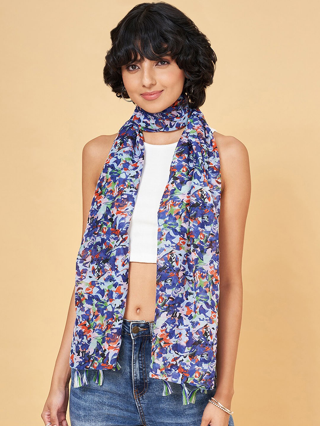 

Honey by Pantaloons Floral Printed Scarf, Blue