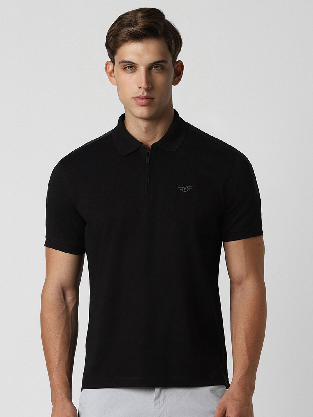 

Van Heusen Sport Men Solid Polo Collar T-shirt, Black