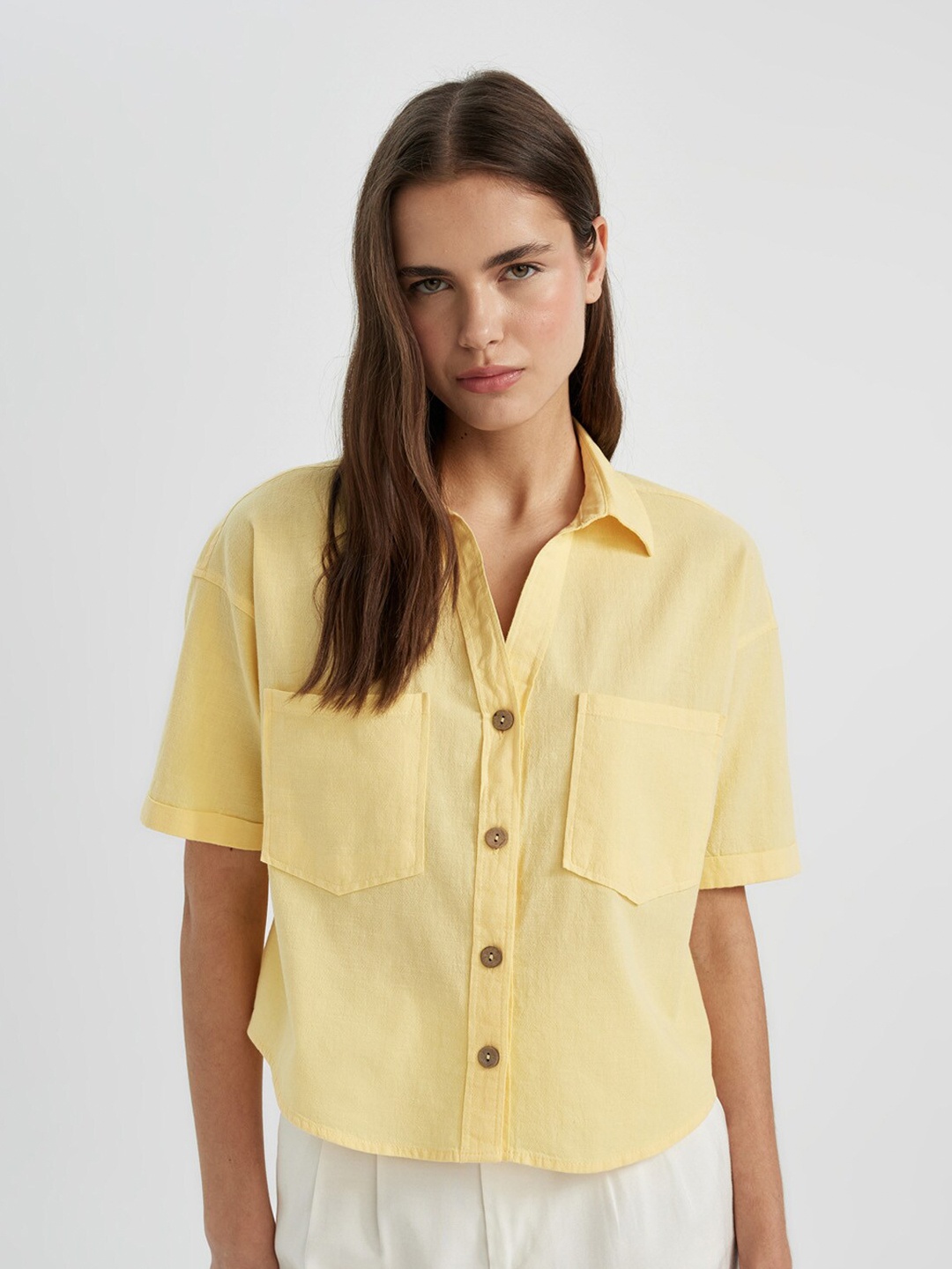 

DeFacto Cotton Shirt Style Top, Na