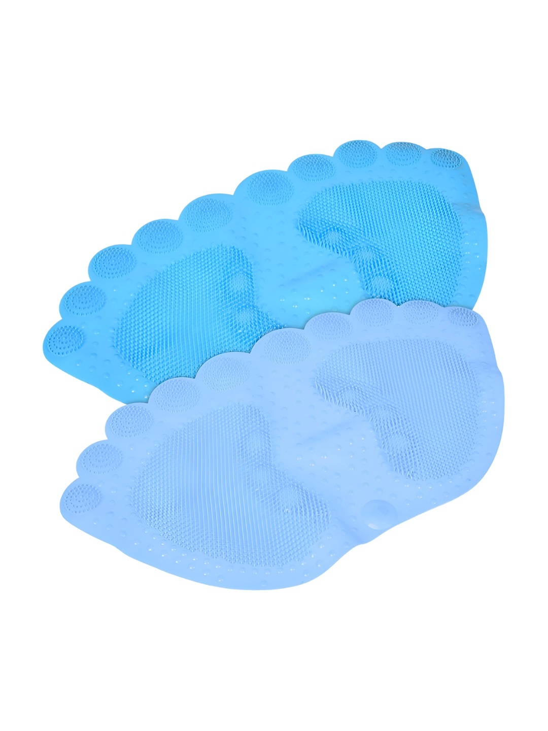 

Kuber Industries Blue 2 Pieces 120 GSM Foot Shape Bath Rugs