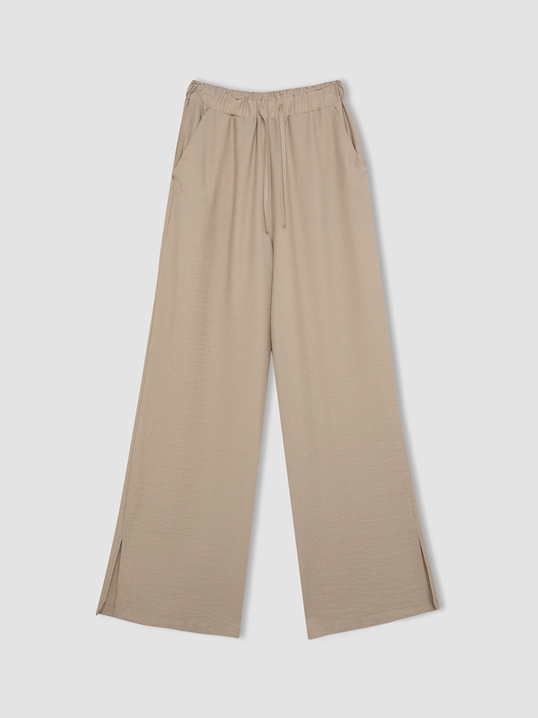 

DeFacto Women Mid Rise Parallel Trousers, Beige