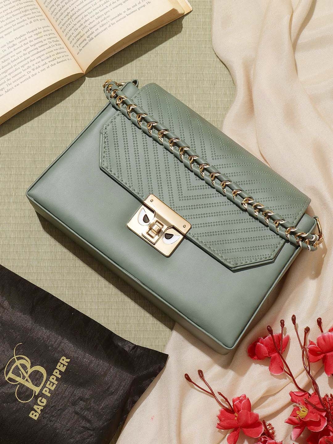 

Bag Pepper Textured Structured Handheld Bag, Green