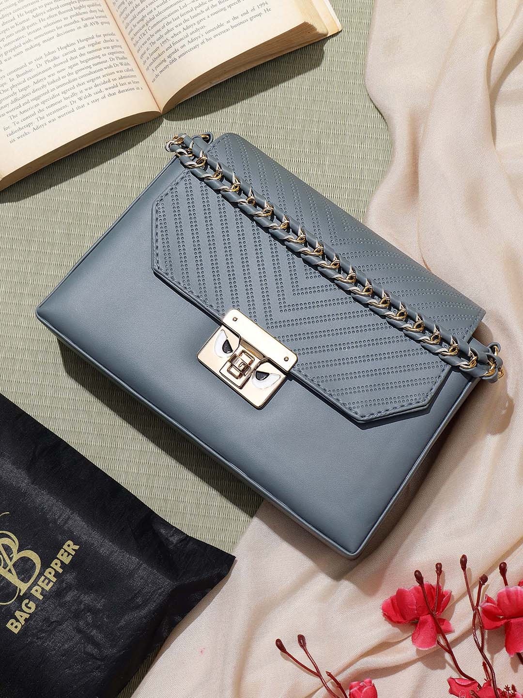 

Bag Pepper Textured Structured Sling Bag, Blue