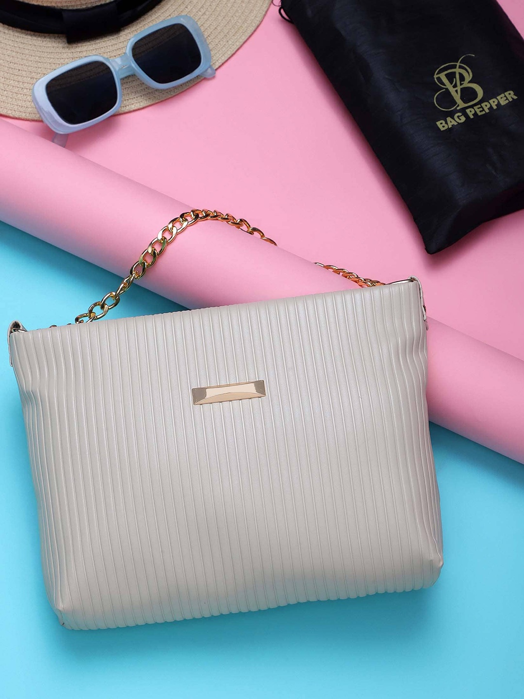 

Bag Pepper Textured Structured Sling Bag, Pink