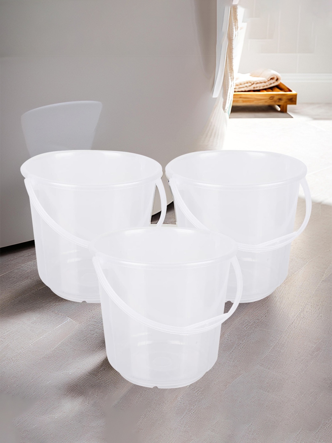 

Kuber Industries Transparent 3 Pieces Buckets