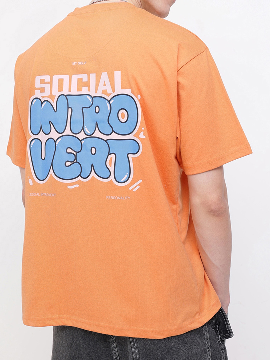 

KooK N Keech Talking To The Typography Relaxed Fit T-shirt, Orange