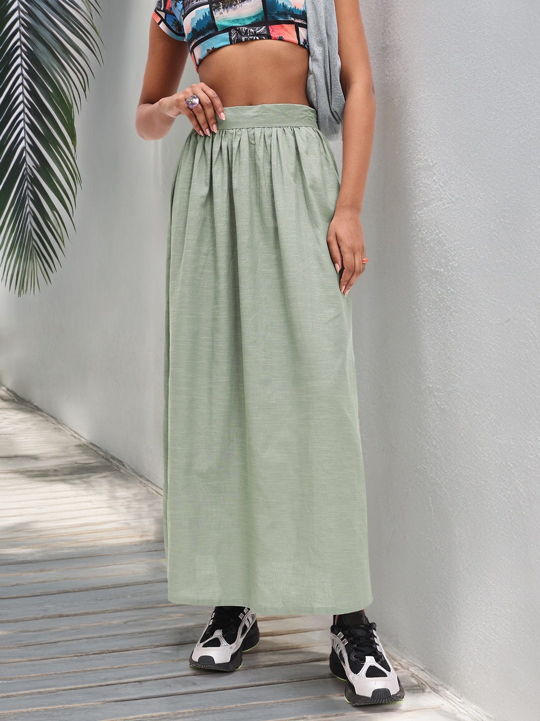

DressBerry Women Relaxing A-Line Maxi Skirt, Grey