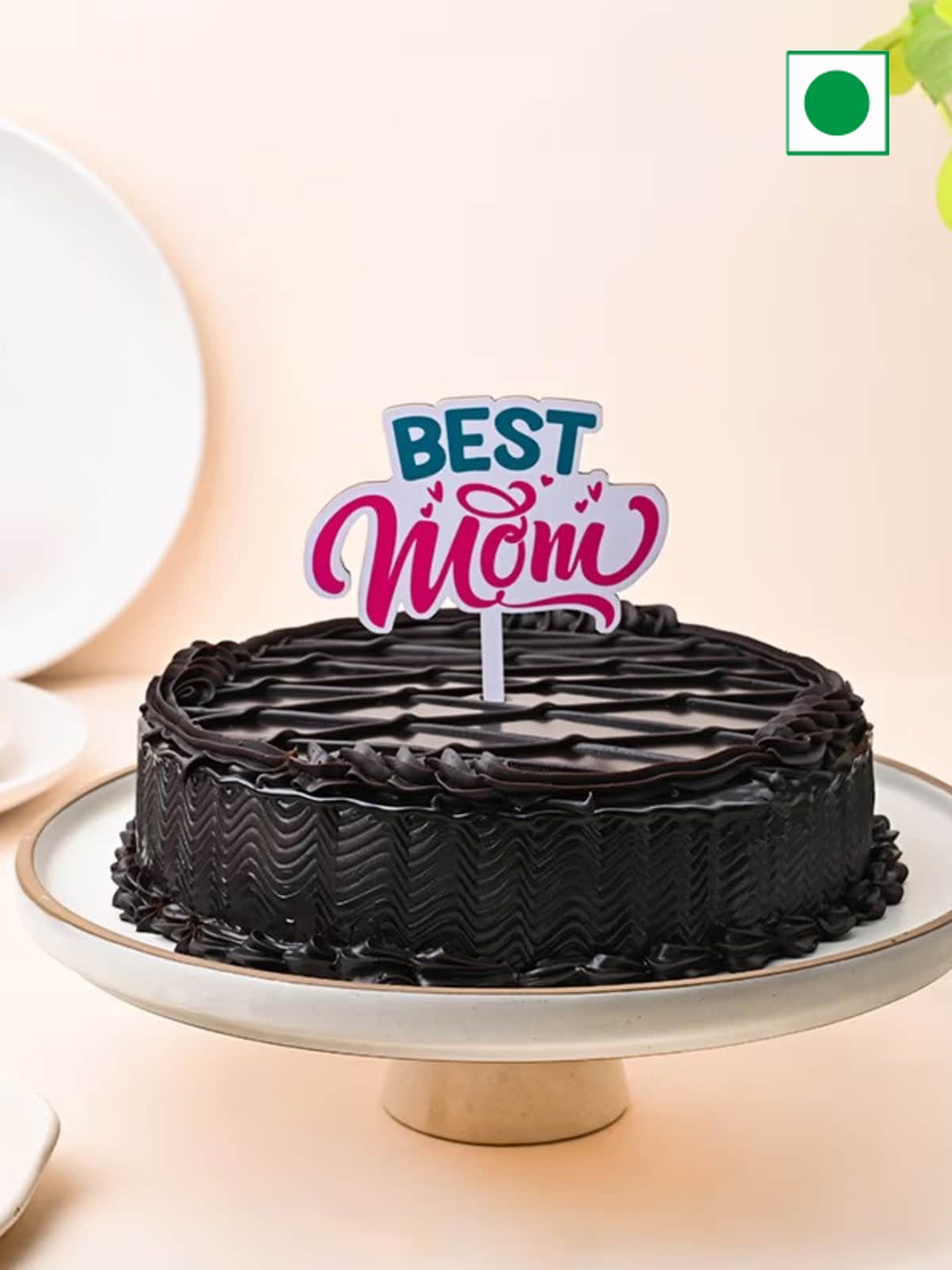 

Floweraura Mother's Day Round Eggless Chocolate Truffle Flavour Cake -1 kg, Brown