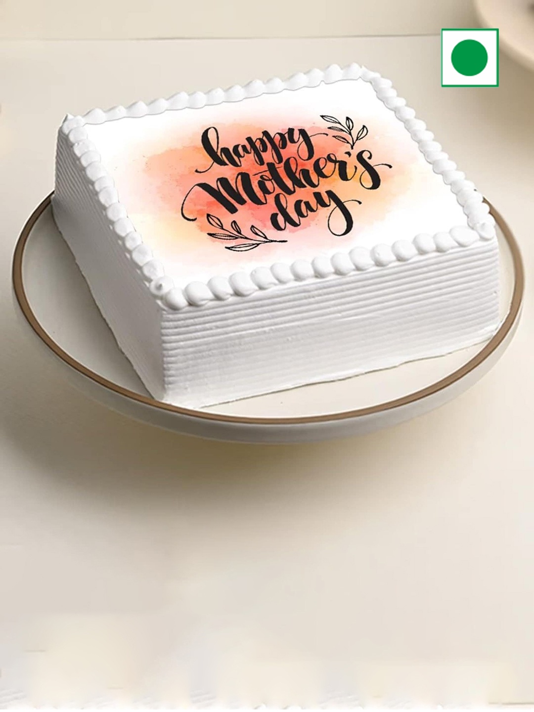 

Floweraura Vanilla Flavour Eggless Square Cake- 2 kg, White