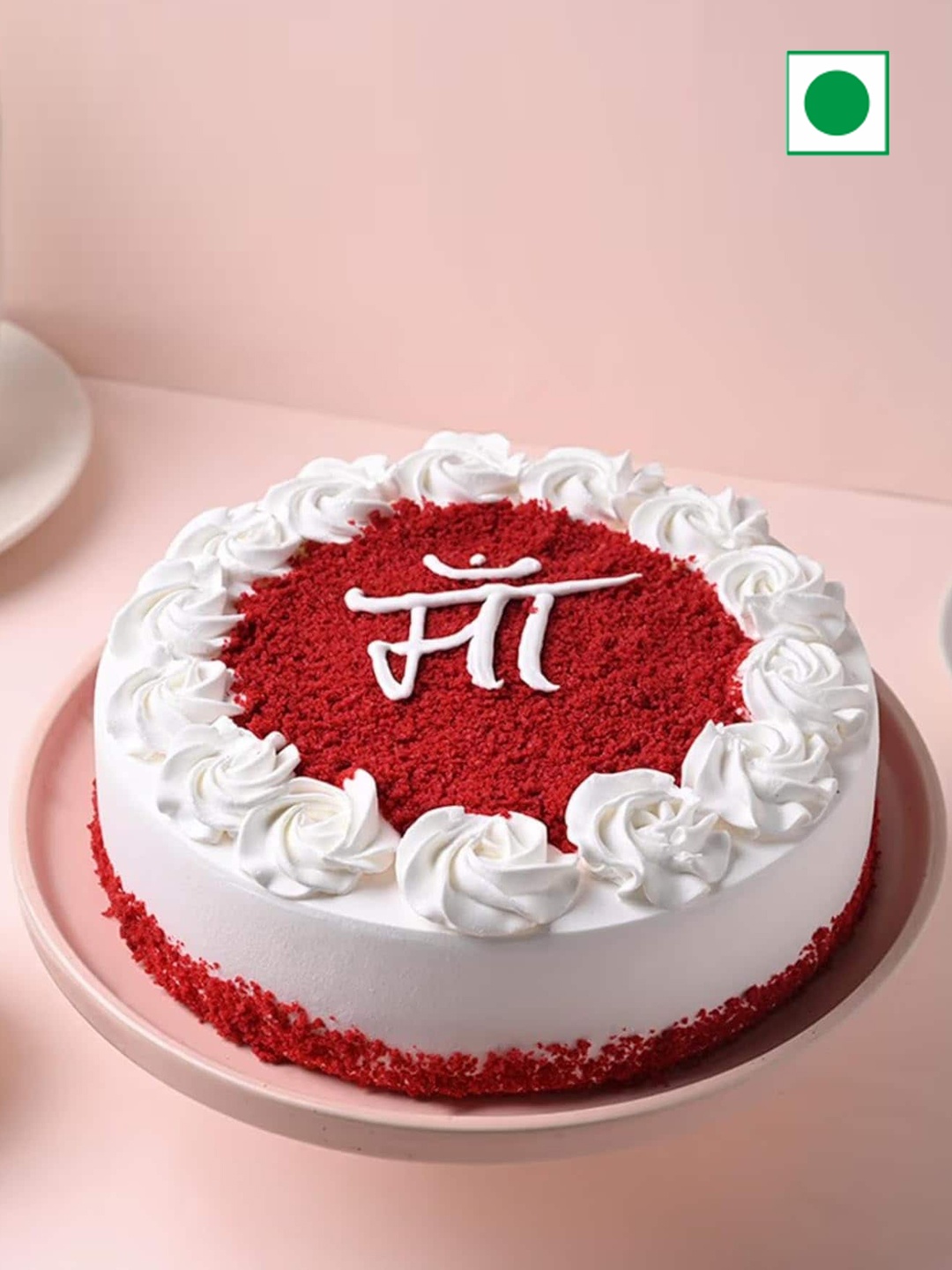 

Floweraura Mother's Day Round Shape Eggless Red Velvet Flavour Cake 2 kg, White