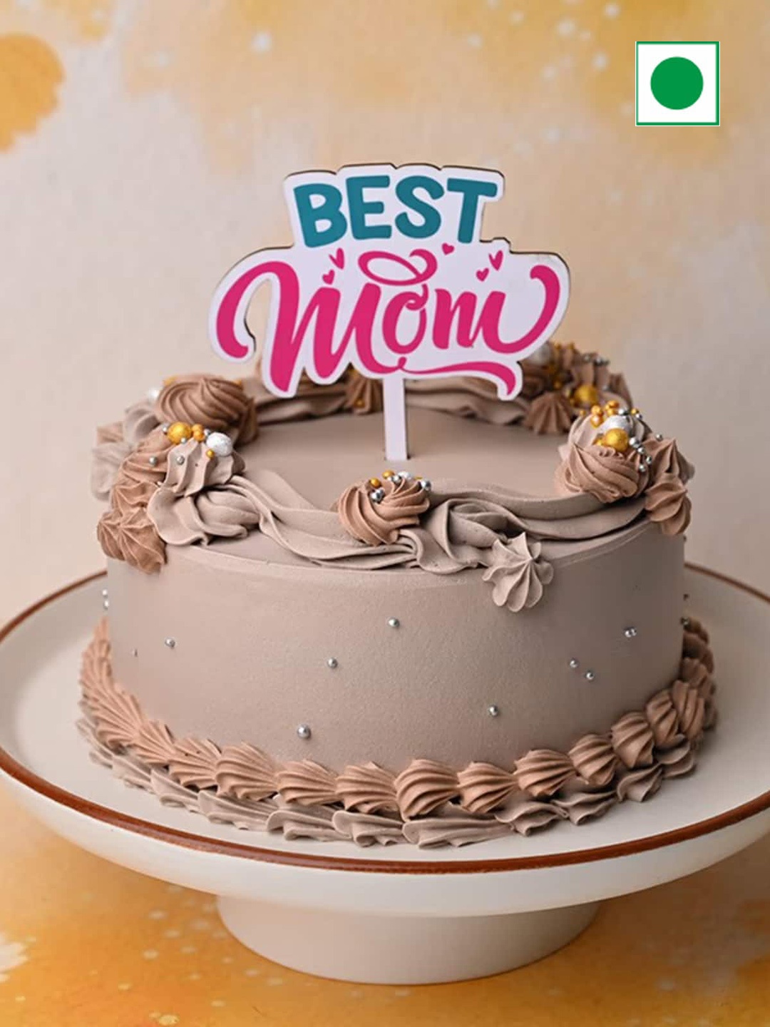

Floweraura Butterscotch Flavour Eggless Round Cake- 1 kg, Brown