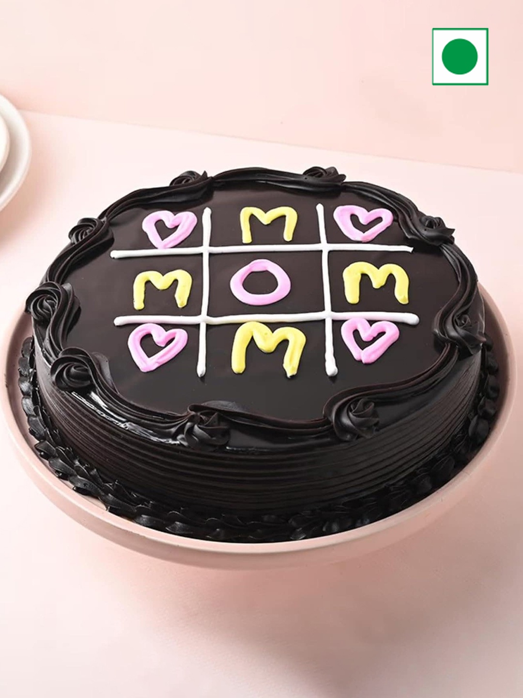 

Floweraura Mother's Day Round Eggless Choco Truffle Flavour Cake- 500 g, Black