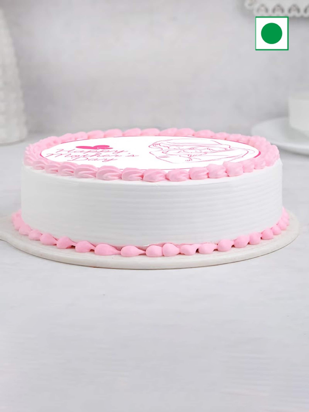 

Floweraura Vanilla Flavour Eggless Round Cake- 1 kg, Multi