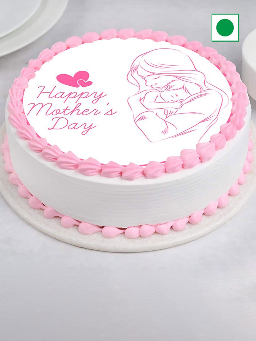 

Floweraura Vanilla Flavour Eggless Round Cake- 2 kg, White