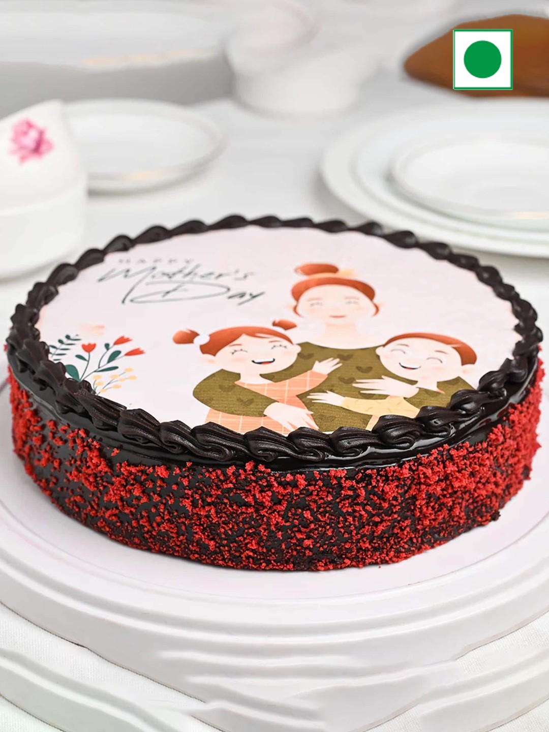 

Floweraura Red Velvet Flavour Eggless Round Cake- 1 kg