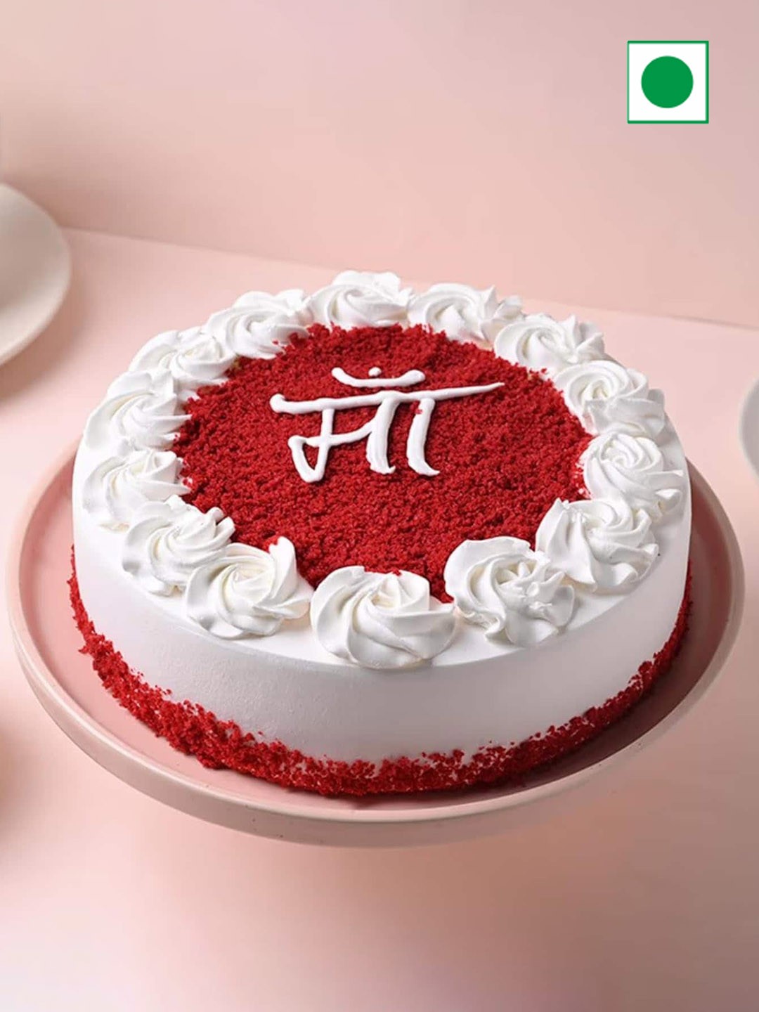 

Floweraura Mother's Day Round Shape Eggless Red Velvet Flavour Cake 4 kg, White