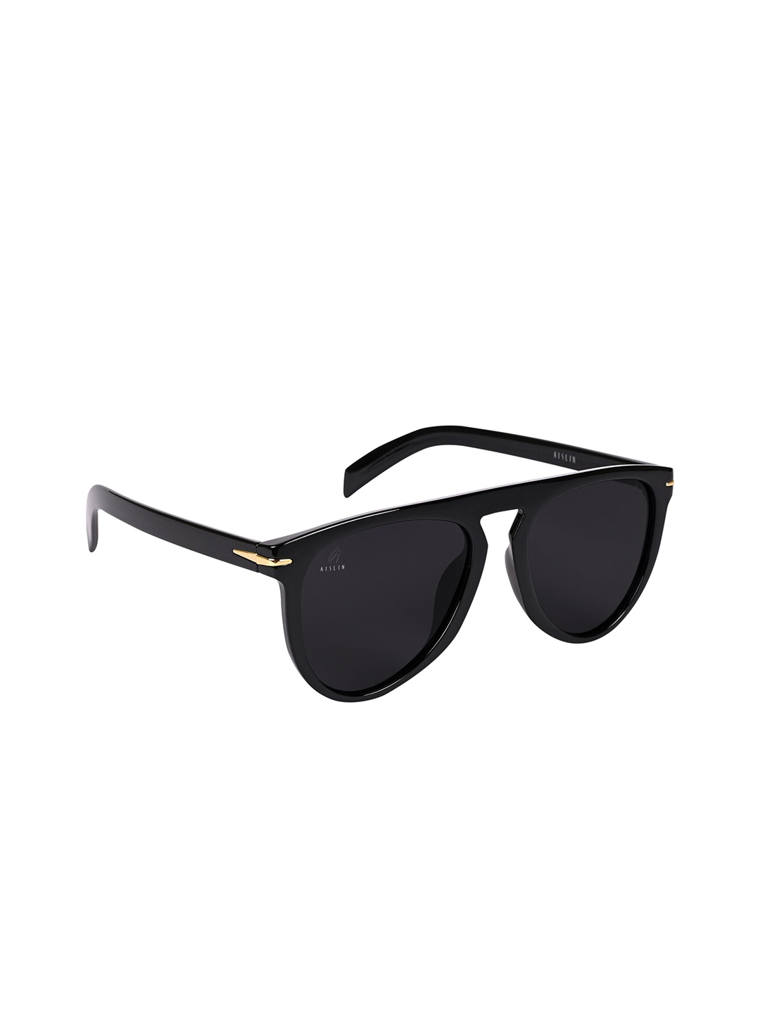 

AISLIN Unisex Aviator Sunglass with UV Protected Lens ES_12332-93-AS-990-BLK-BLK-AV, Black