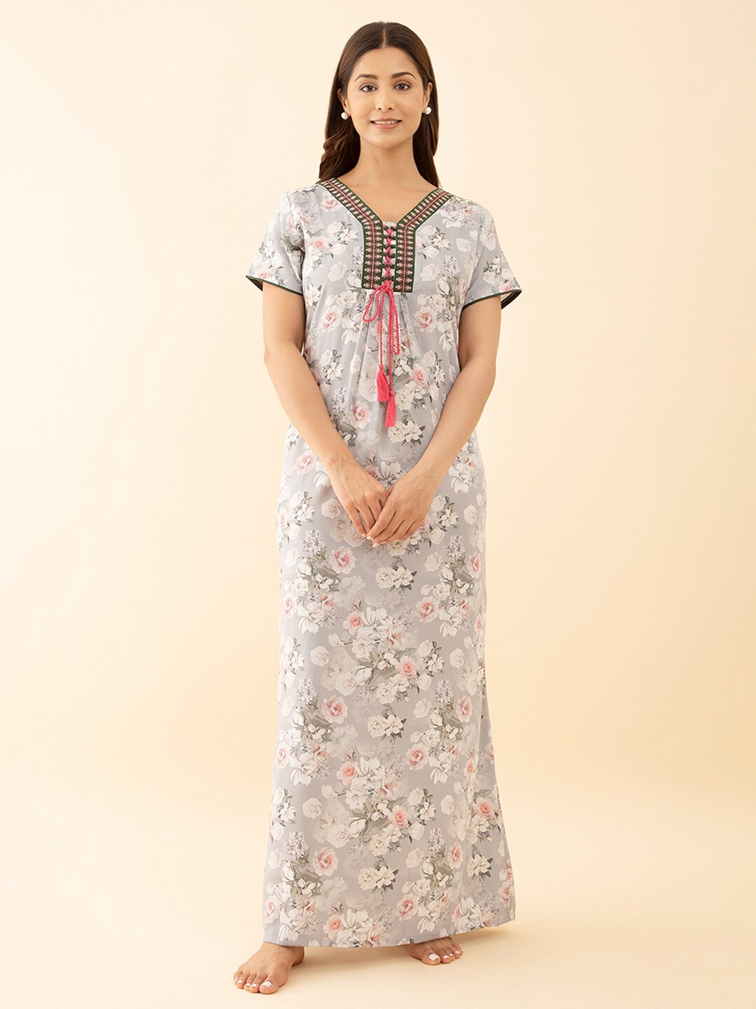 

Maybell Floral Printed Maxi Nightdress, Pink