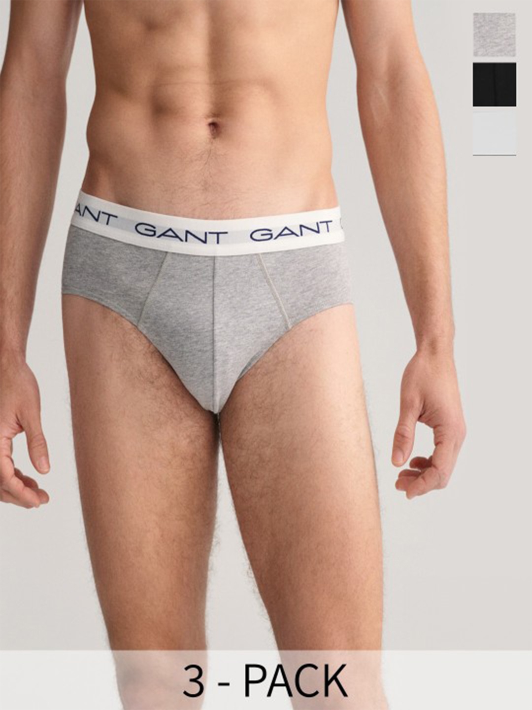 

GANT Pack Of 3 Mid-rise Outer Elastic Basic Briefs 900003001-093, Black