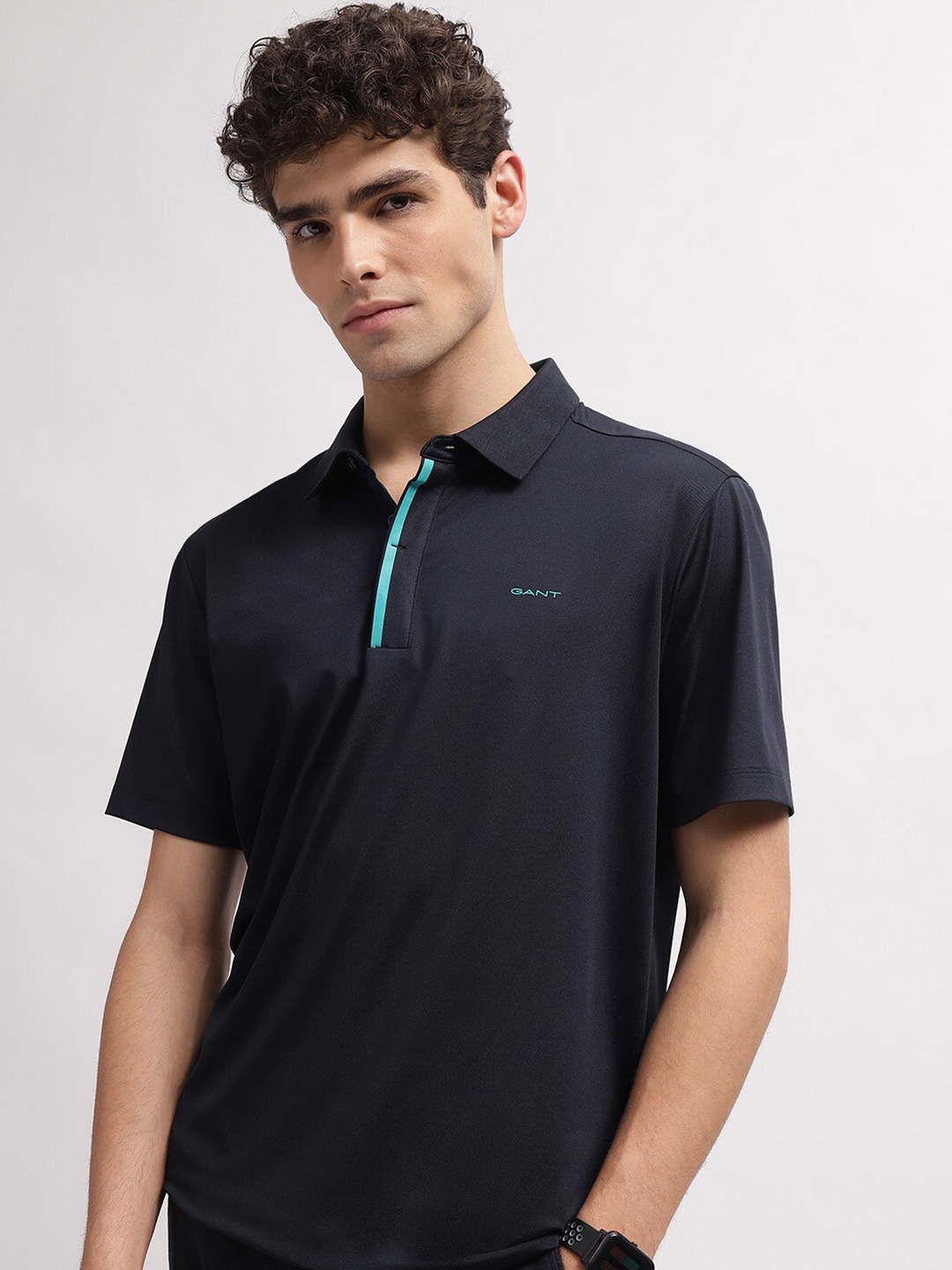 

GANT Polo Collar Short Sleeves Casual T-shirt, Navy blue
