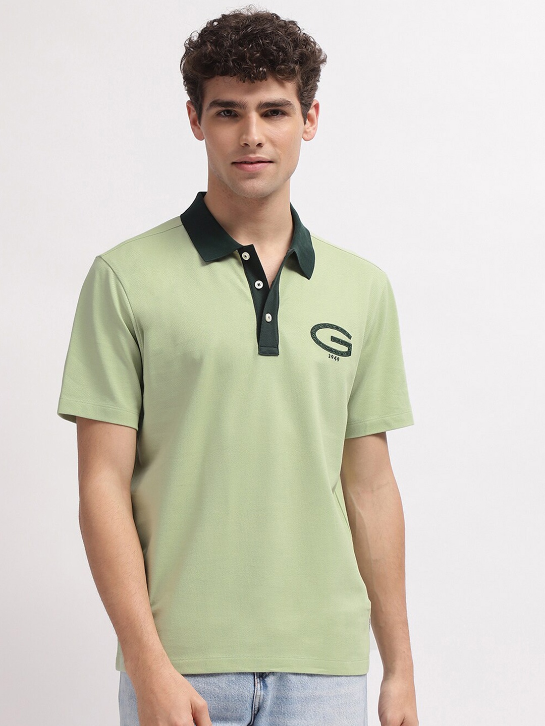 

GANT Polo Collar Pure Cotton T-shirt, Green