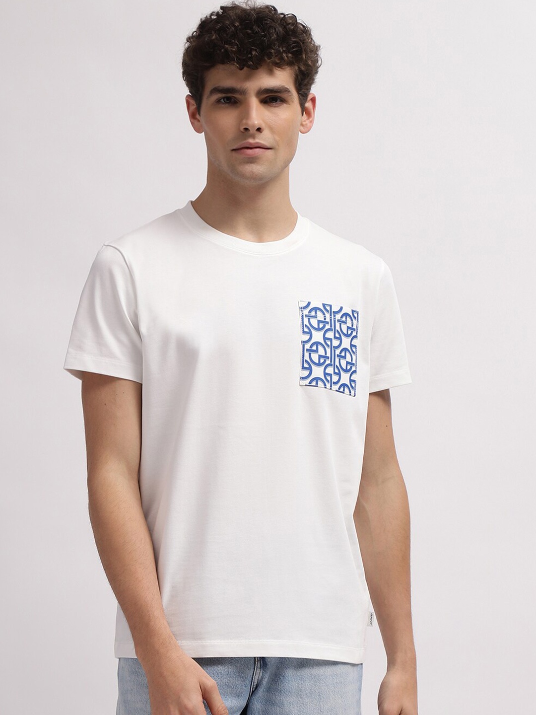 

GANT Round Neck Short Sleeves Cotton T-shirt, Off white