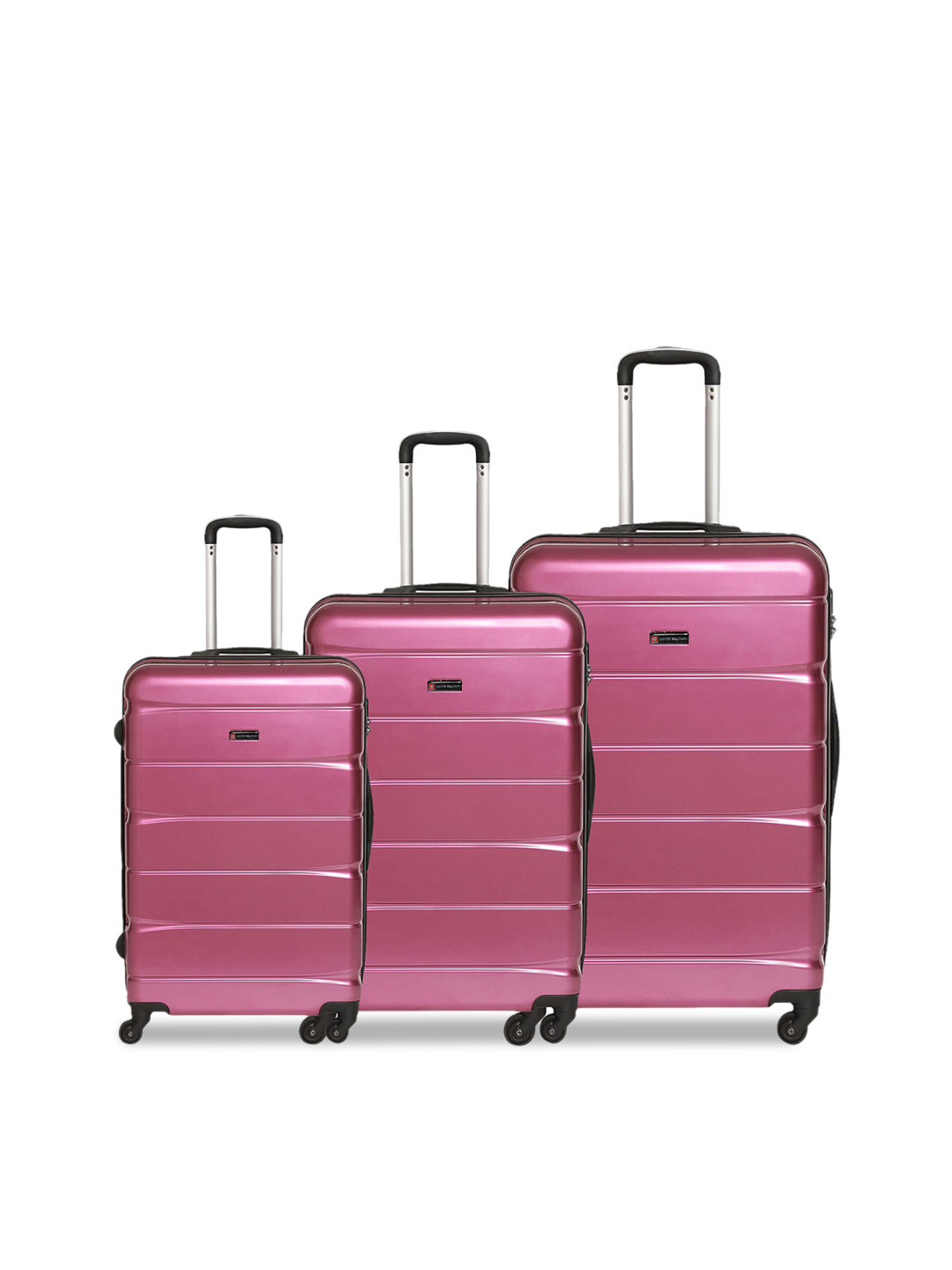

SWISS MILITARY Set Of 3 Textured Hard-Sided Trolley Bags, Purple
