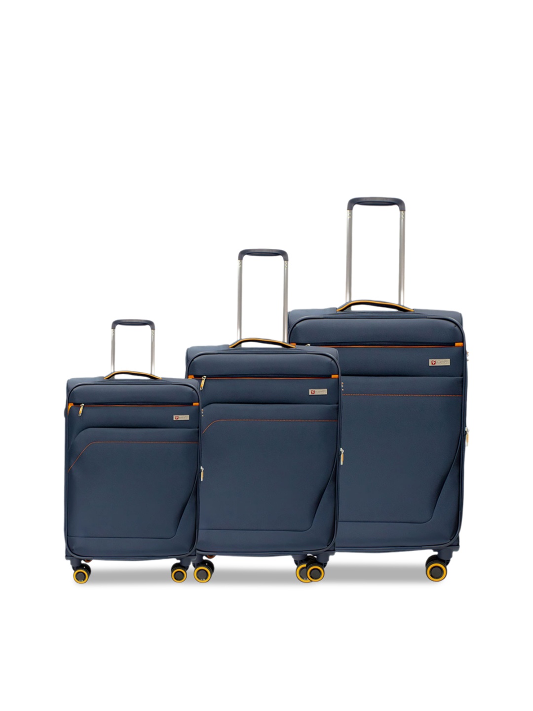 

SWISS MILITARY Mercury Set Of 3 Textured Soft-Sided Trolley Bags, Blue