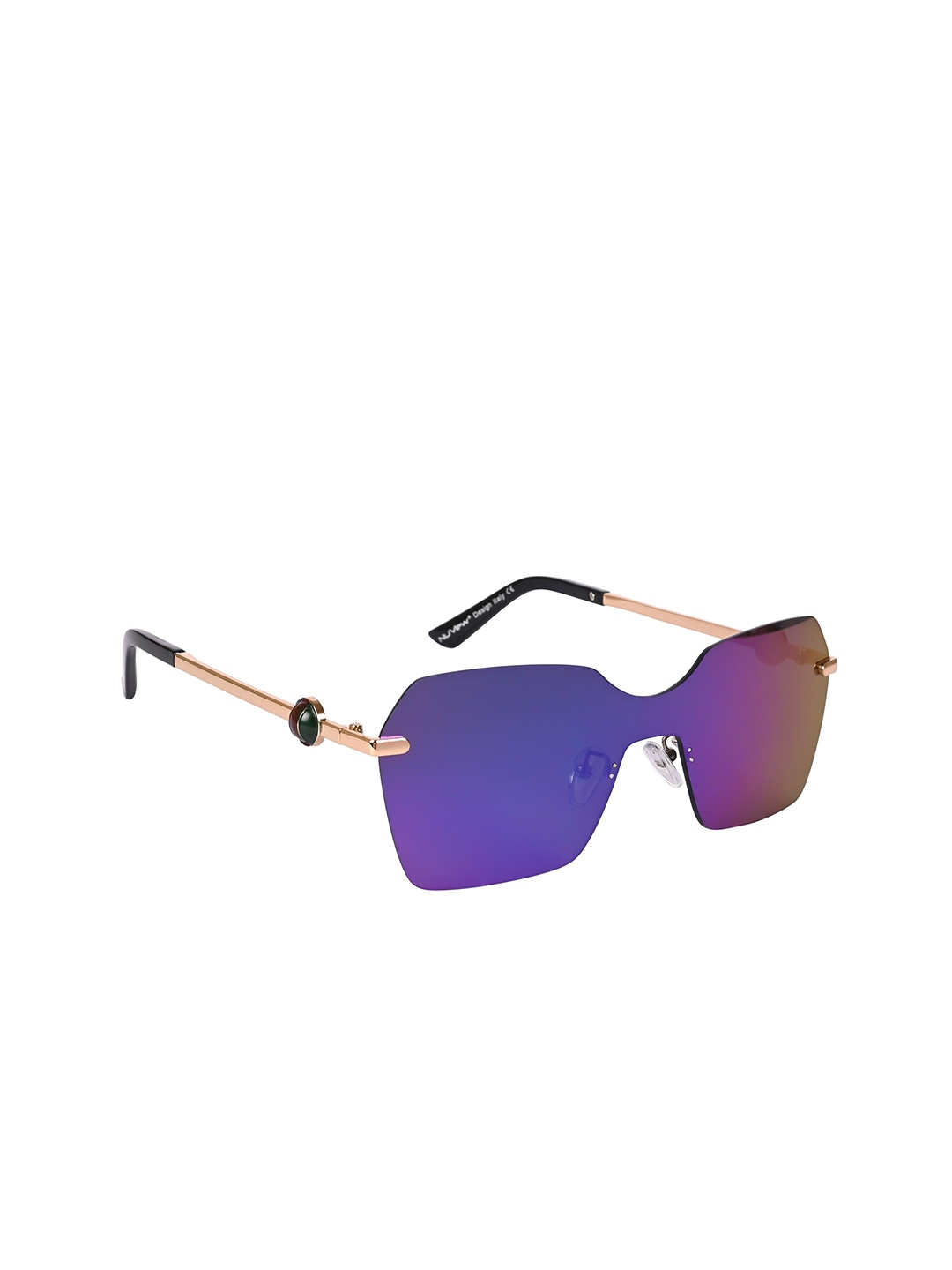 

NuVew Unisex Wayfarer Sunglasses with UV Protected Lens ES_16621-34-NW-233, Blue
