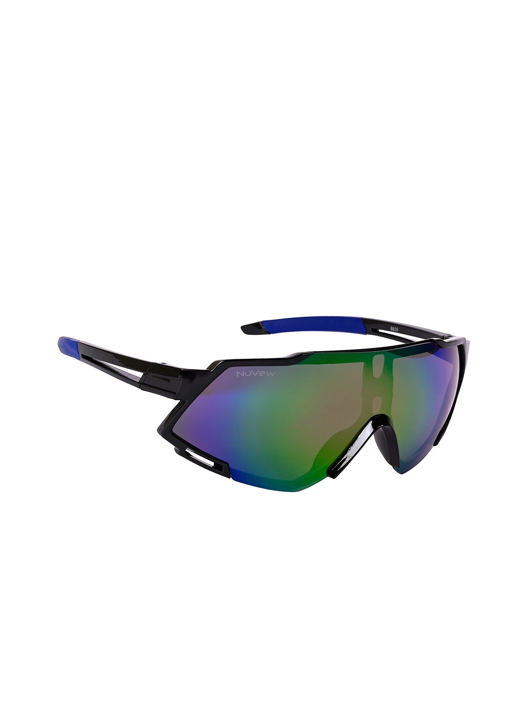

NuVew Unisex Sports Sunglasses with UV Protected Lens ES_16605-34-NW-9806-fGRPR-BKBL-SPWA, Green