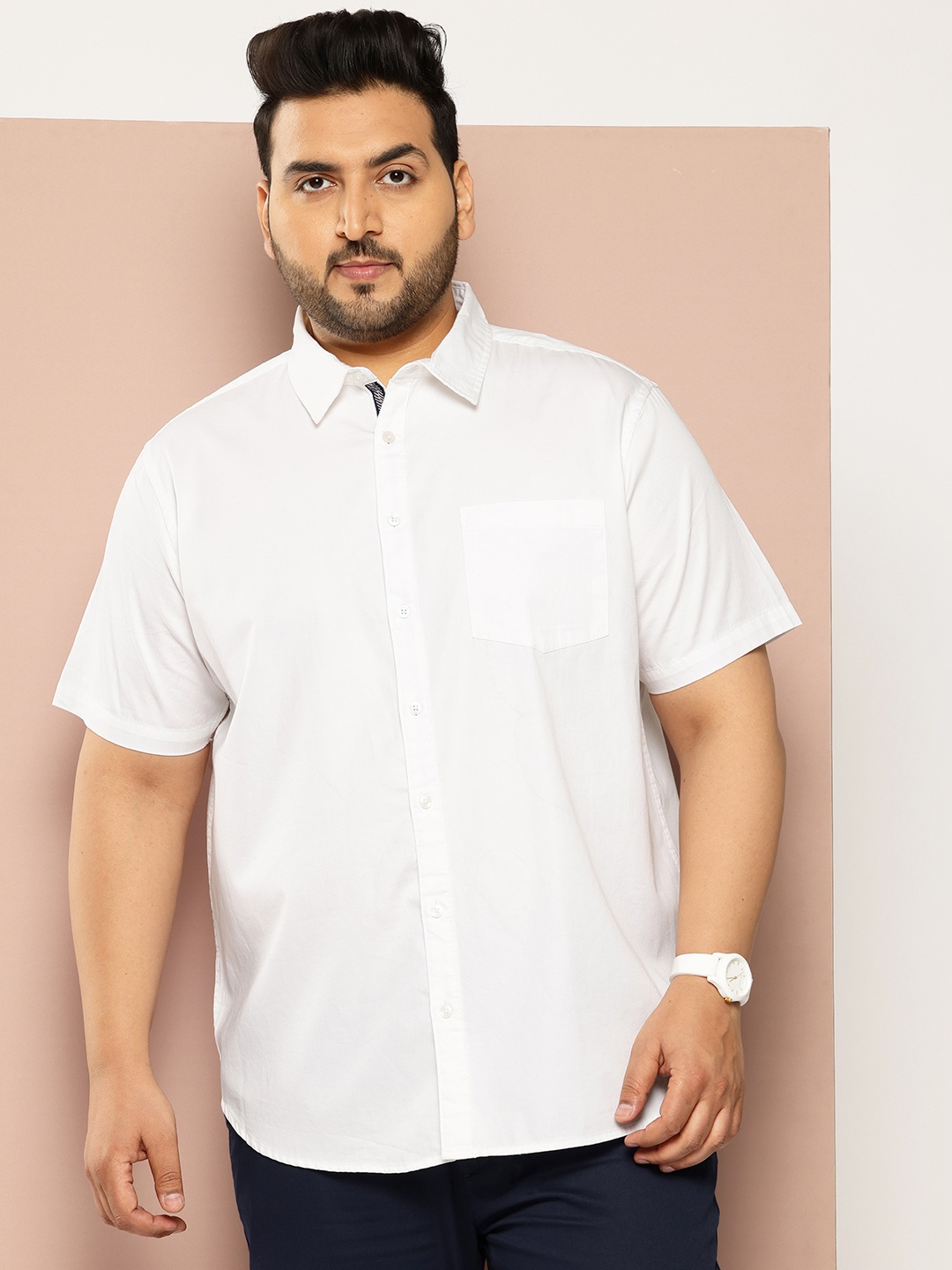 

Sztori Men Plus Size Casual Shirt, White