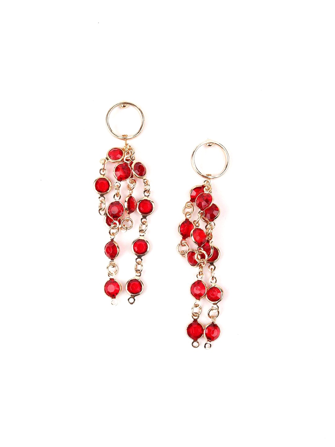 

ODETTE Artificial Stones Gold Plated Drop Earrings
