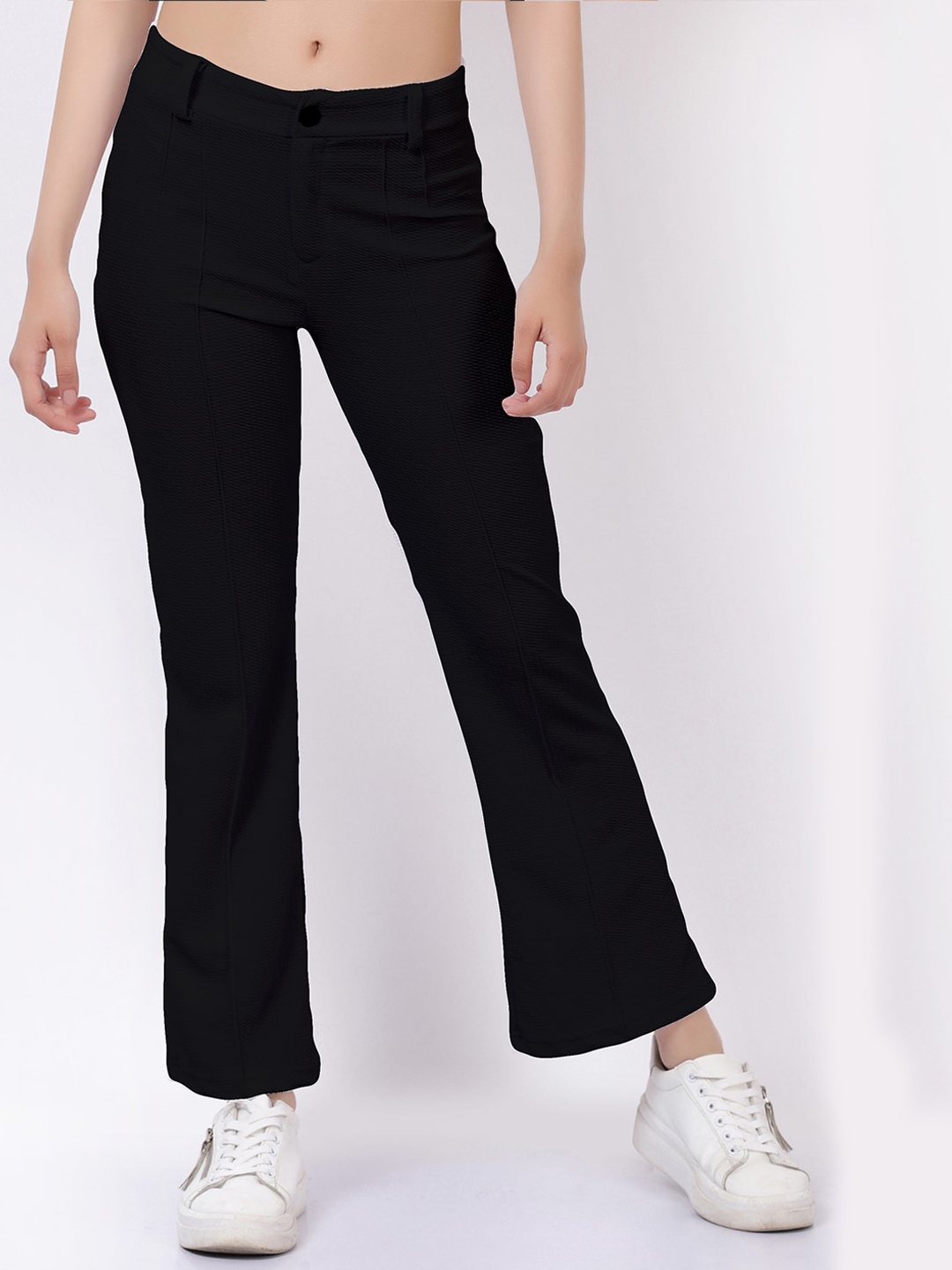 

BAESD Women Relaxed Loose Fit High-Rise Trousers, Blue