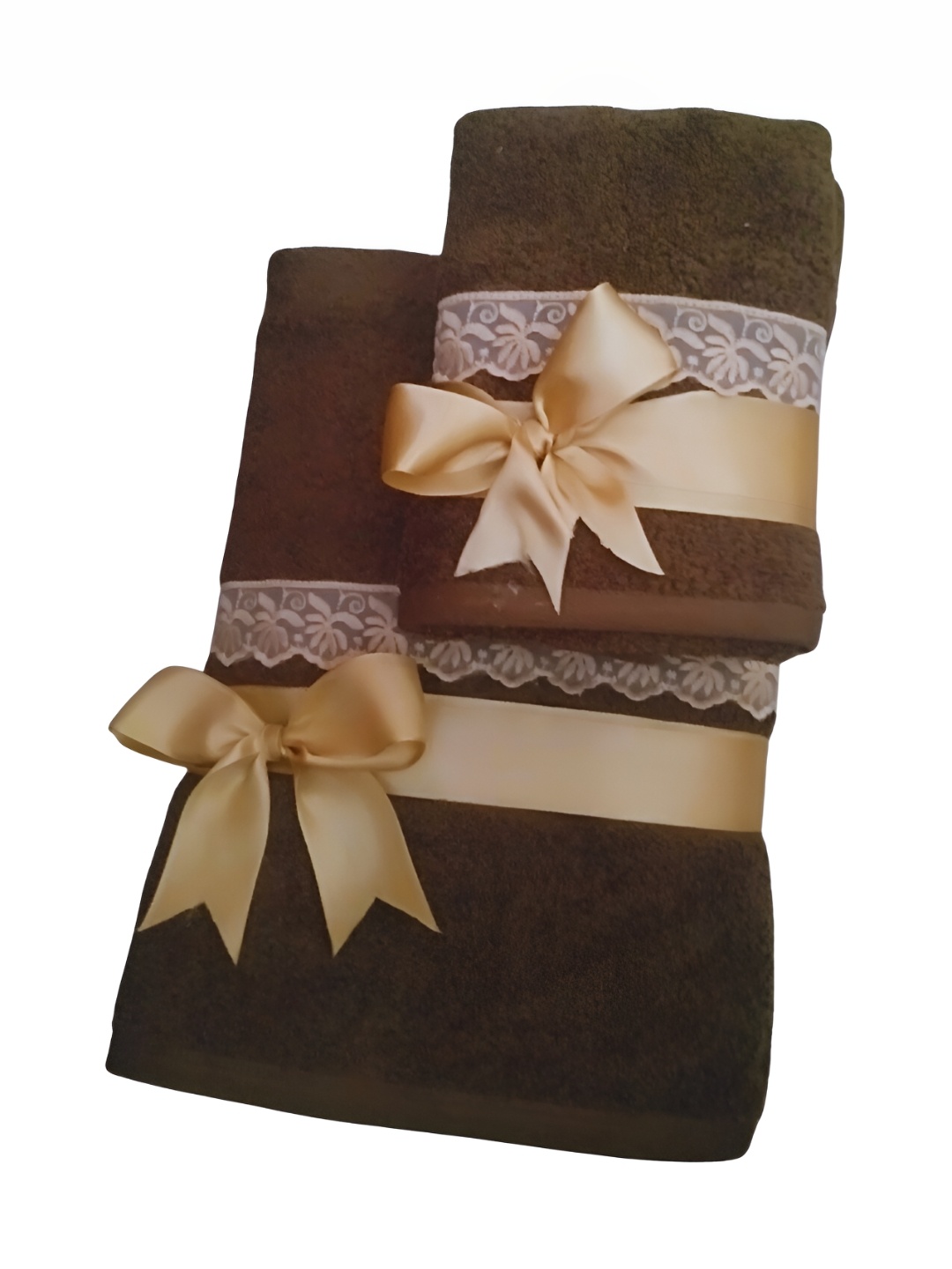 

GAB Brown & White 2 Pieces Cotton 500 GSM Bath Towels