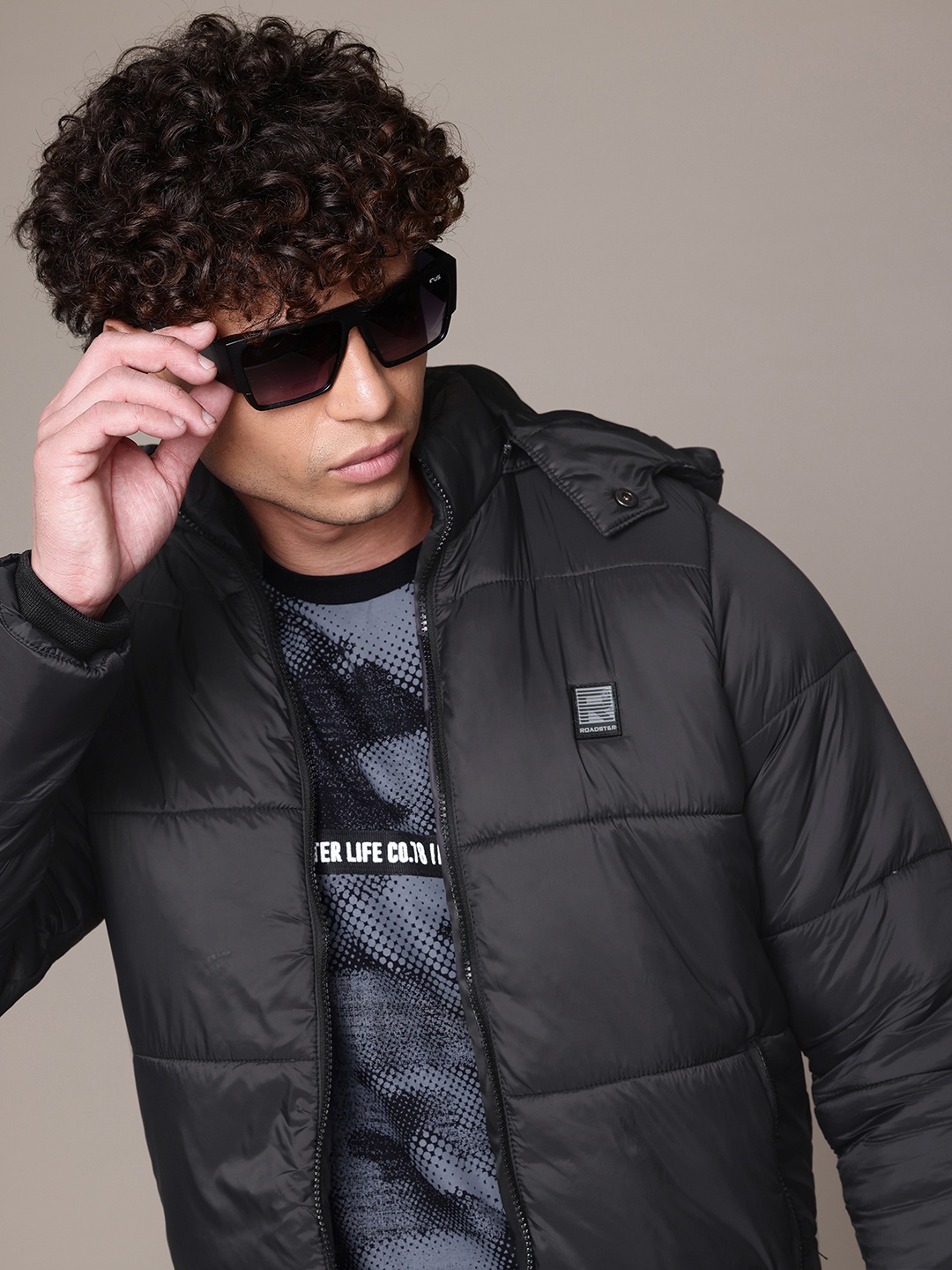 

The Roadster Lifestyle Co. Hooded Padded Jacket, Black
