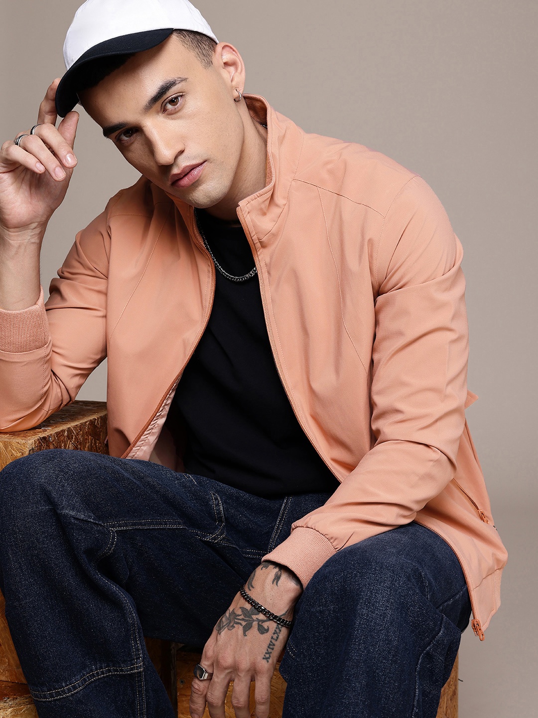 

The Roadster Life Co. Long Sleeves Bomber Jacket, Rose