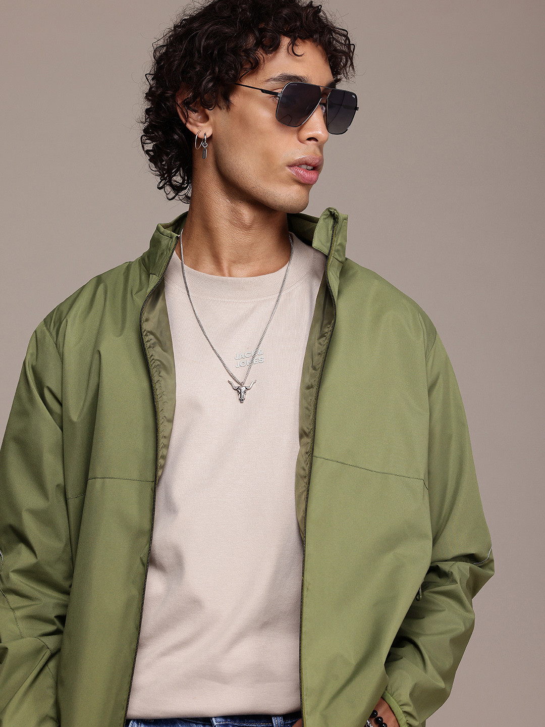 

The Roadster Life Co. Mock Collar Tailored Jacket, Green