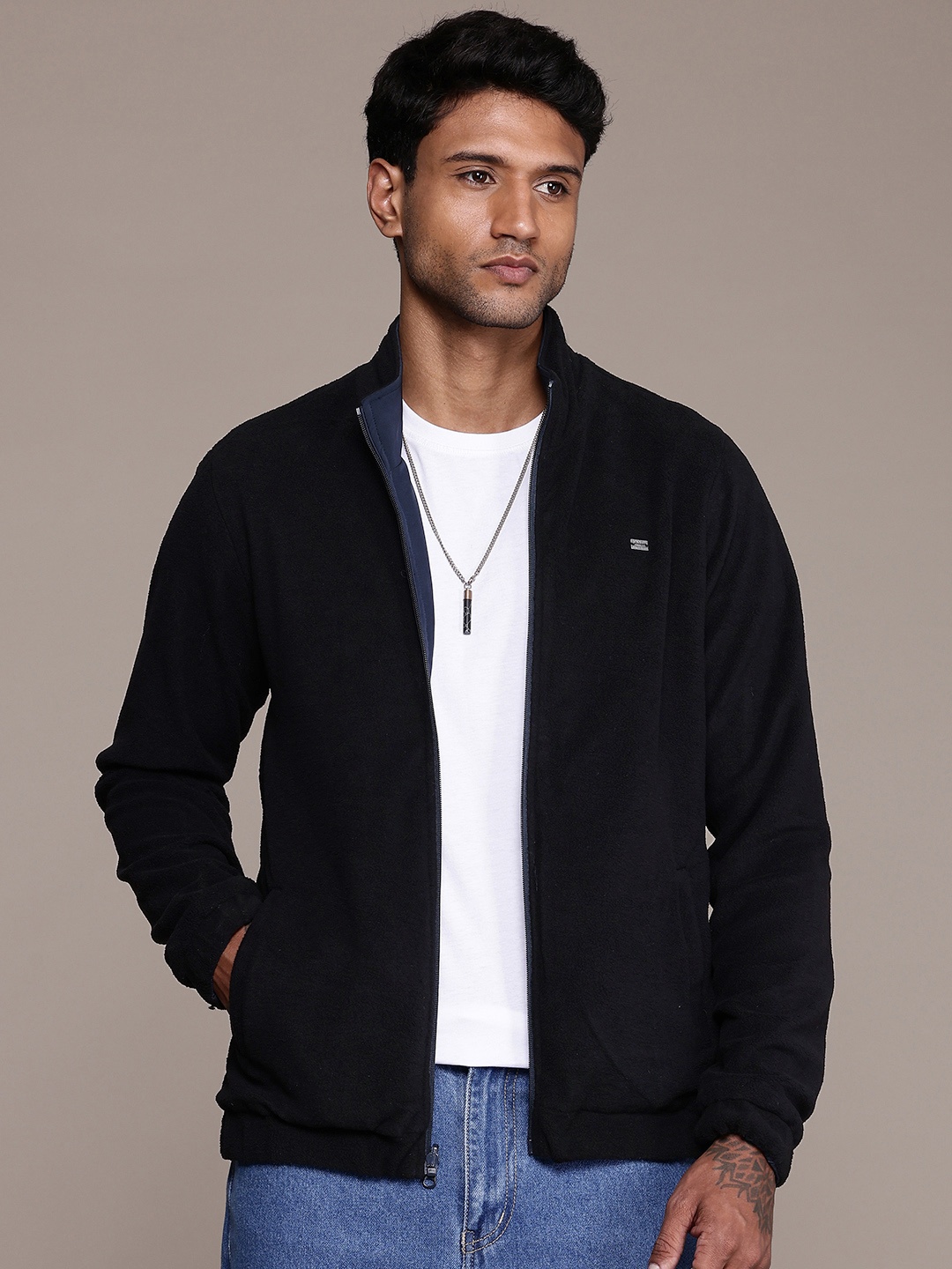 

The Roadster Life Co. Reversible Fuzzy Tailored Jacket, Navy blue