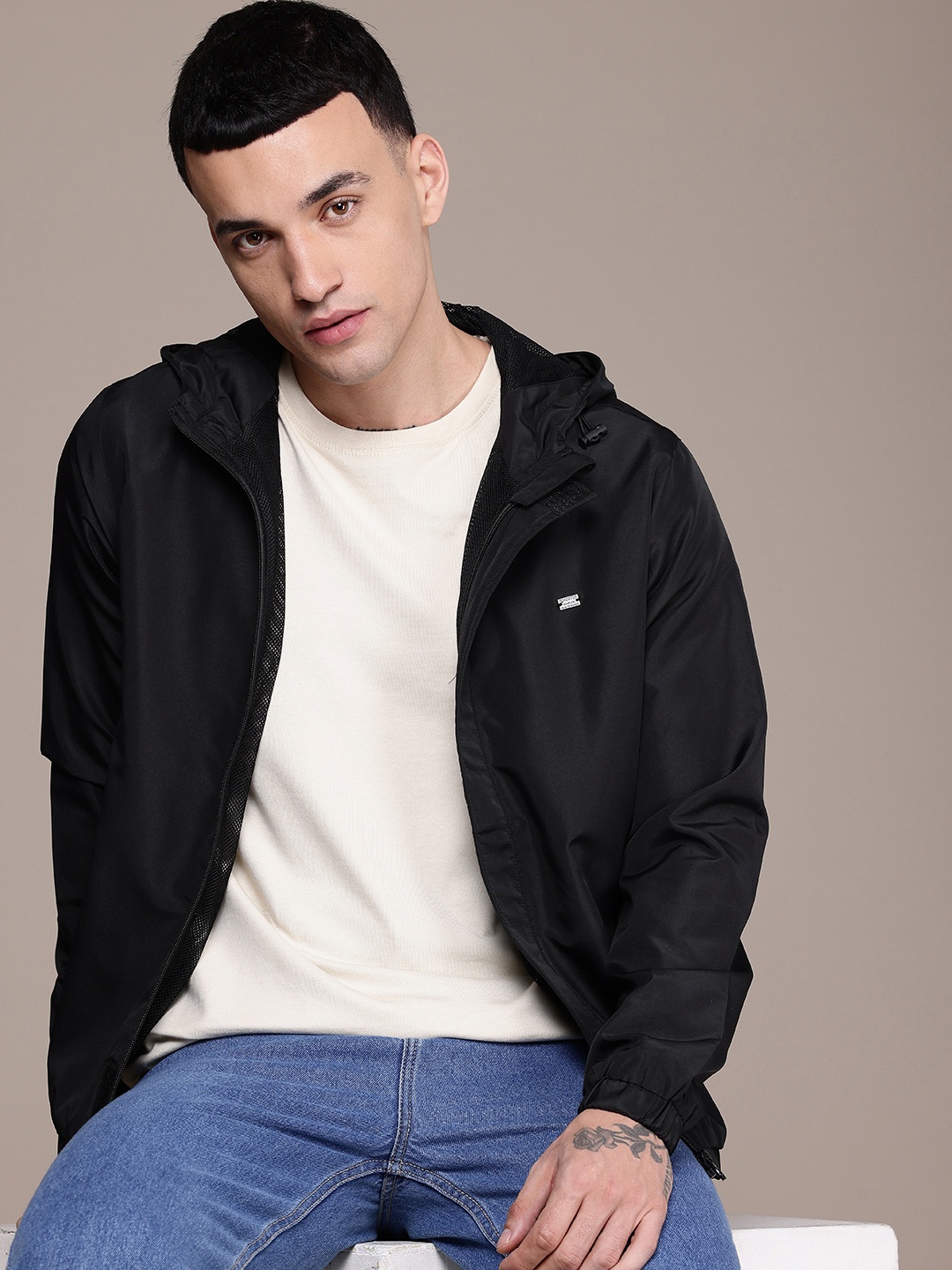 

The Roadster Life Co. Hooded Bomber Jacket, Black