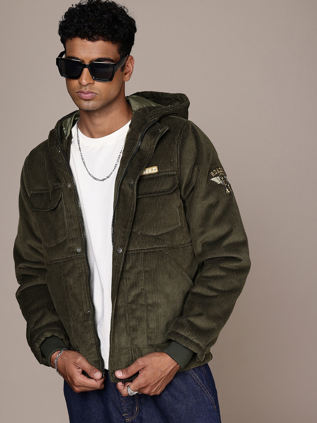 

The Roadster Life Co. Corduroy Hooded Tailored Jacket, Olive