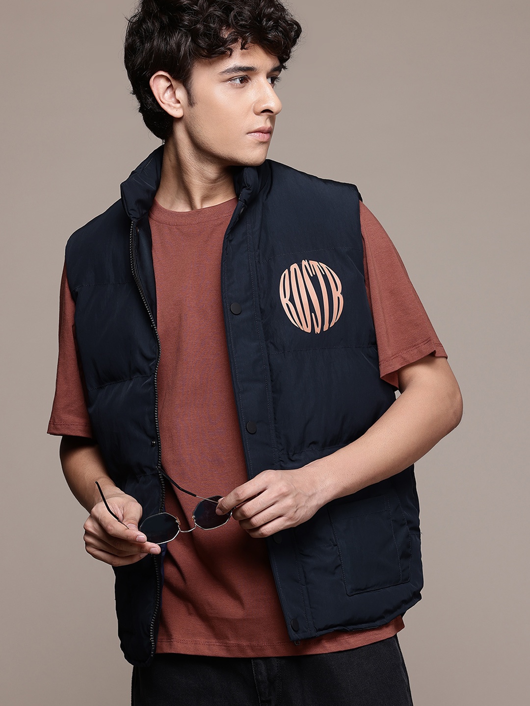 

The Roadster Lifestyle Co. Sleeveless Padded Jacket, Navy blue