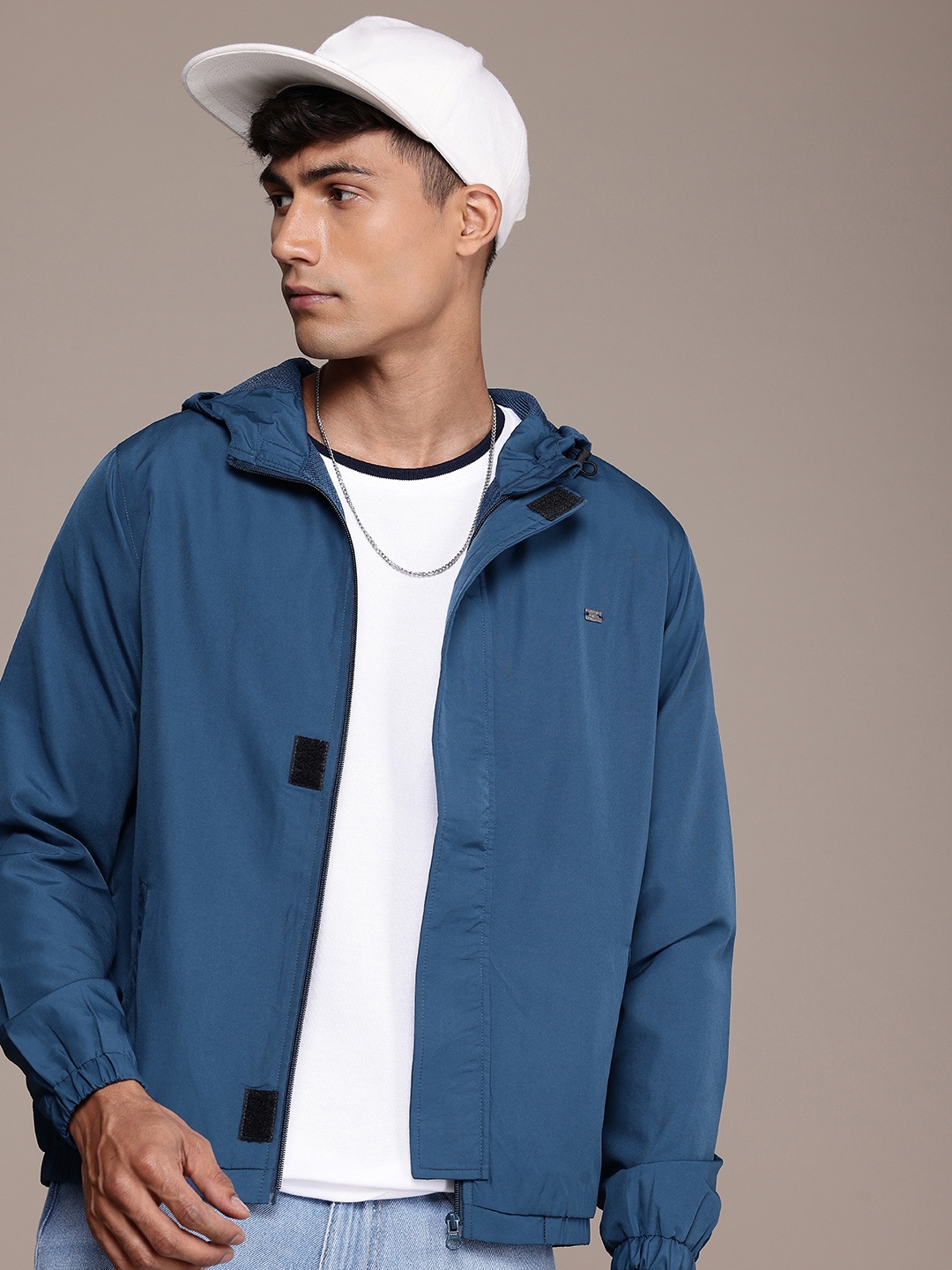 

The Roadster Life Co. Hooded Bomber Jacket, Blue