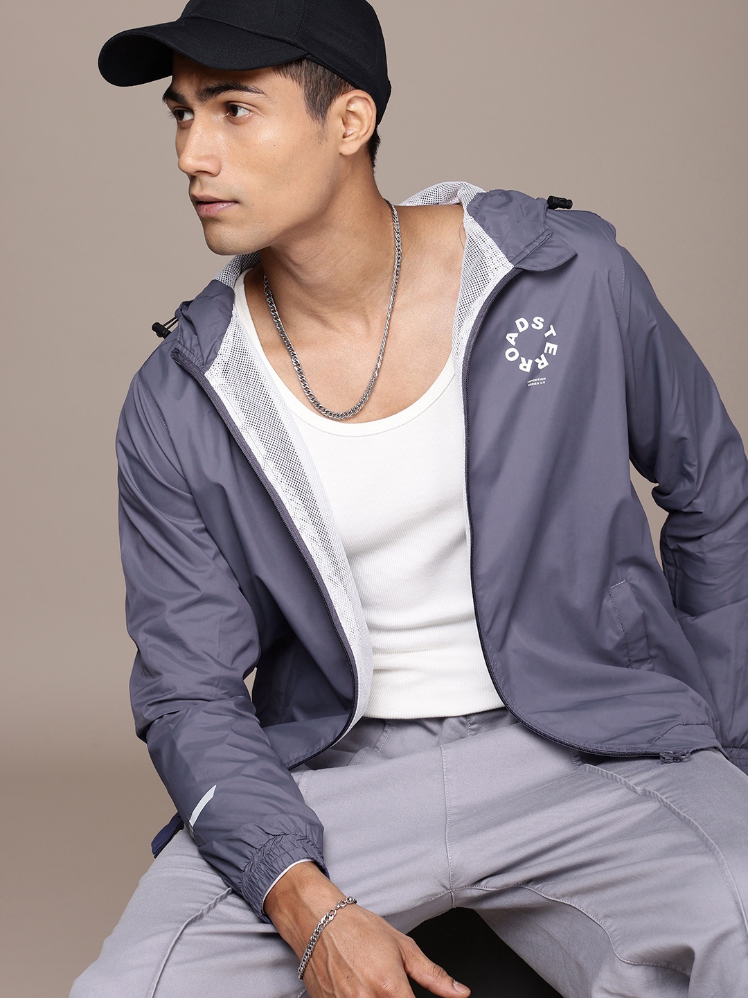 

The Roadster Life Co. Hooded Bomber Jacket, Grey
